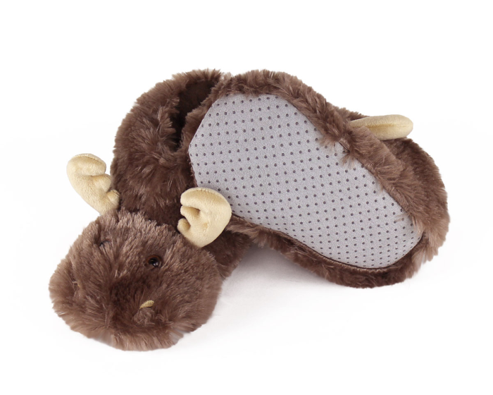 Kids Cozy Moose Slippers Bottom View