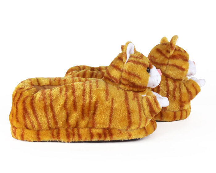 Orange Tabby Cat Slippers Side View