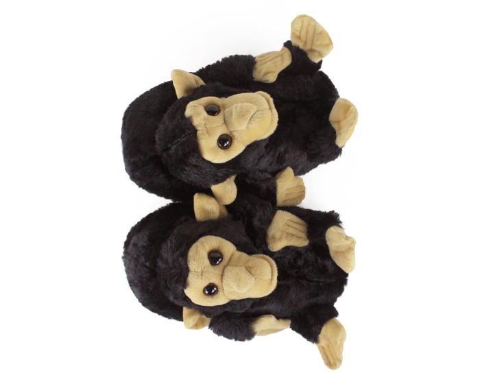 Black Monkey Animal Slippers Top View
