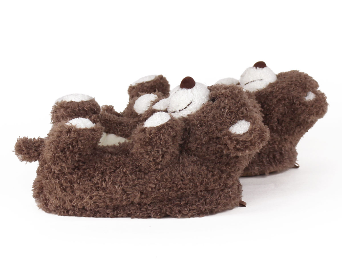 Kids Teddy Bear Slippers Side View