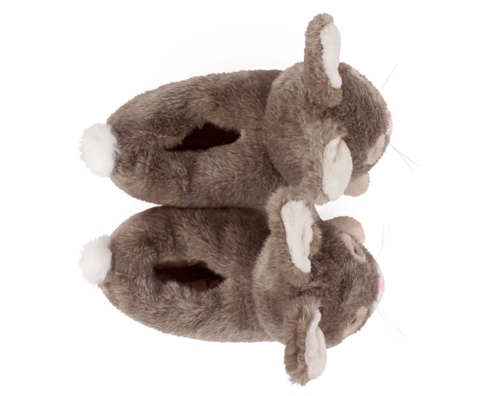 Brown Bunny Rabbit Slippers Top View