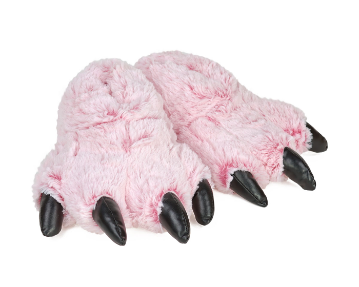 Pink Tiger Paw Slippers 3/4 View