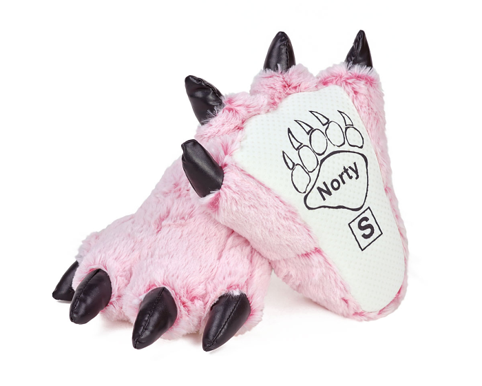 Pink Tiger Paw Slippers Bottom View