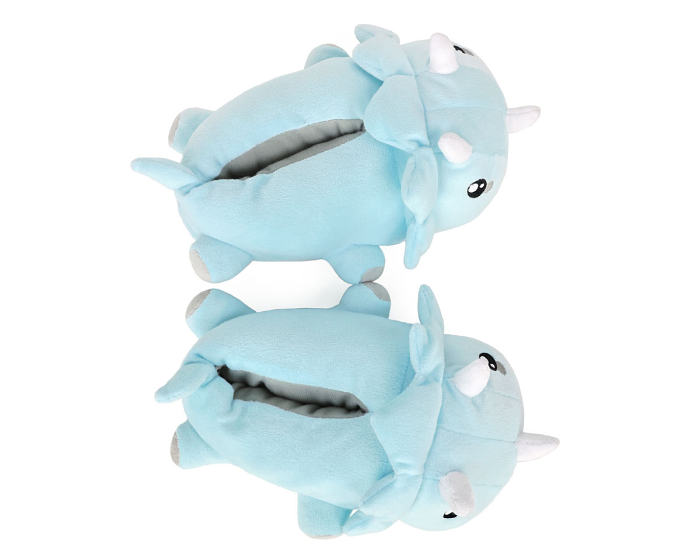 Kids Triceratops Dinosaur Slippers Top View