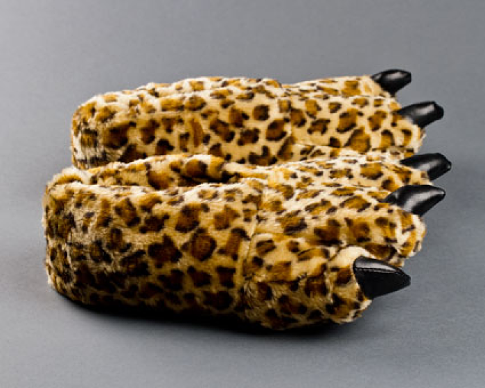 leopard paw slippers