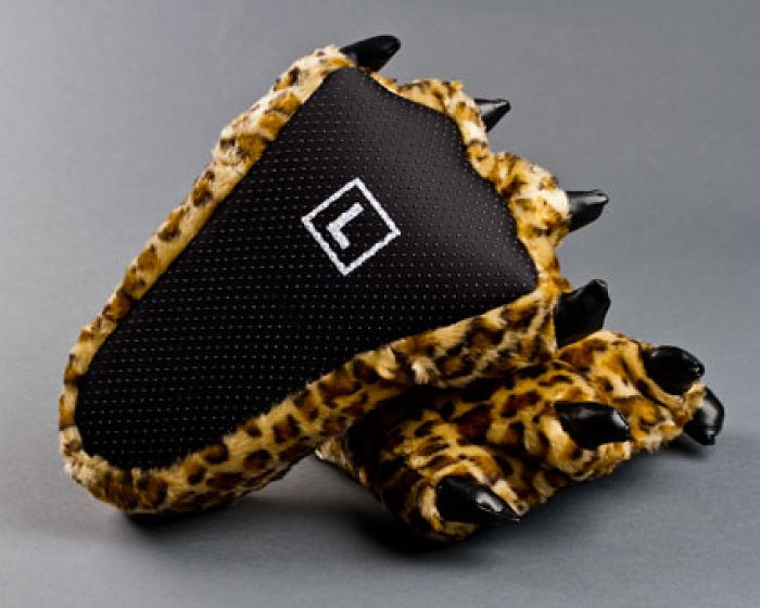 leopard paw slippers