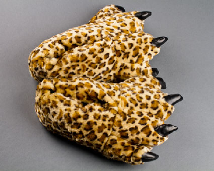 leopard paw slippers