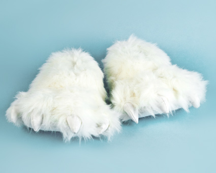 white paw slippers