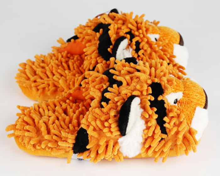 Fuzzy Tiger Slippers 2