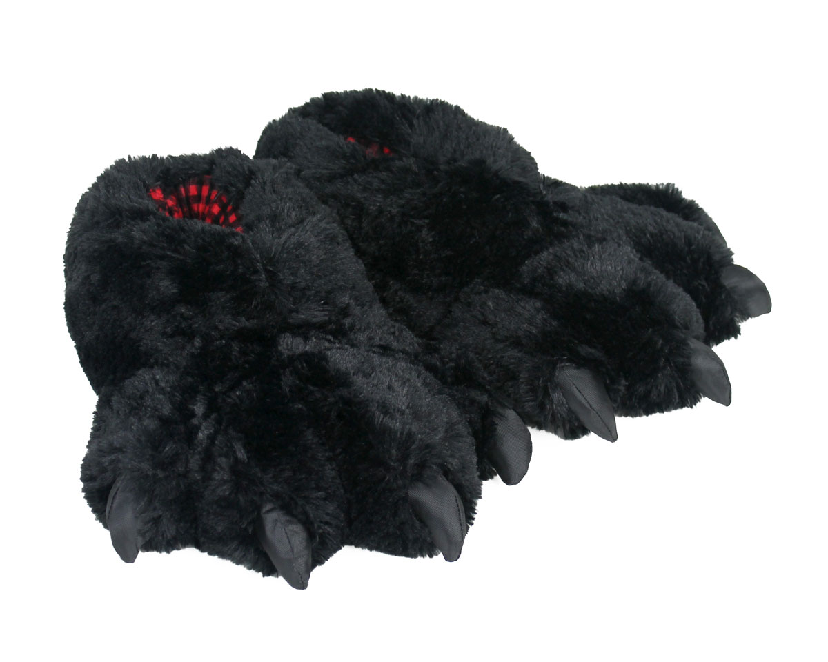 Black Bear Paw Slippers | Bear Paw Slippers