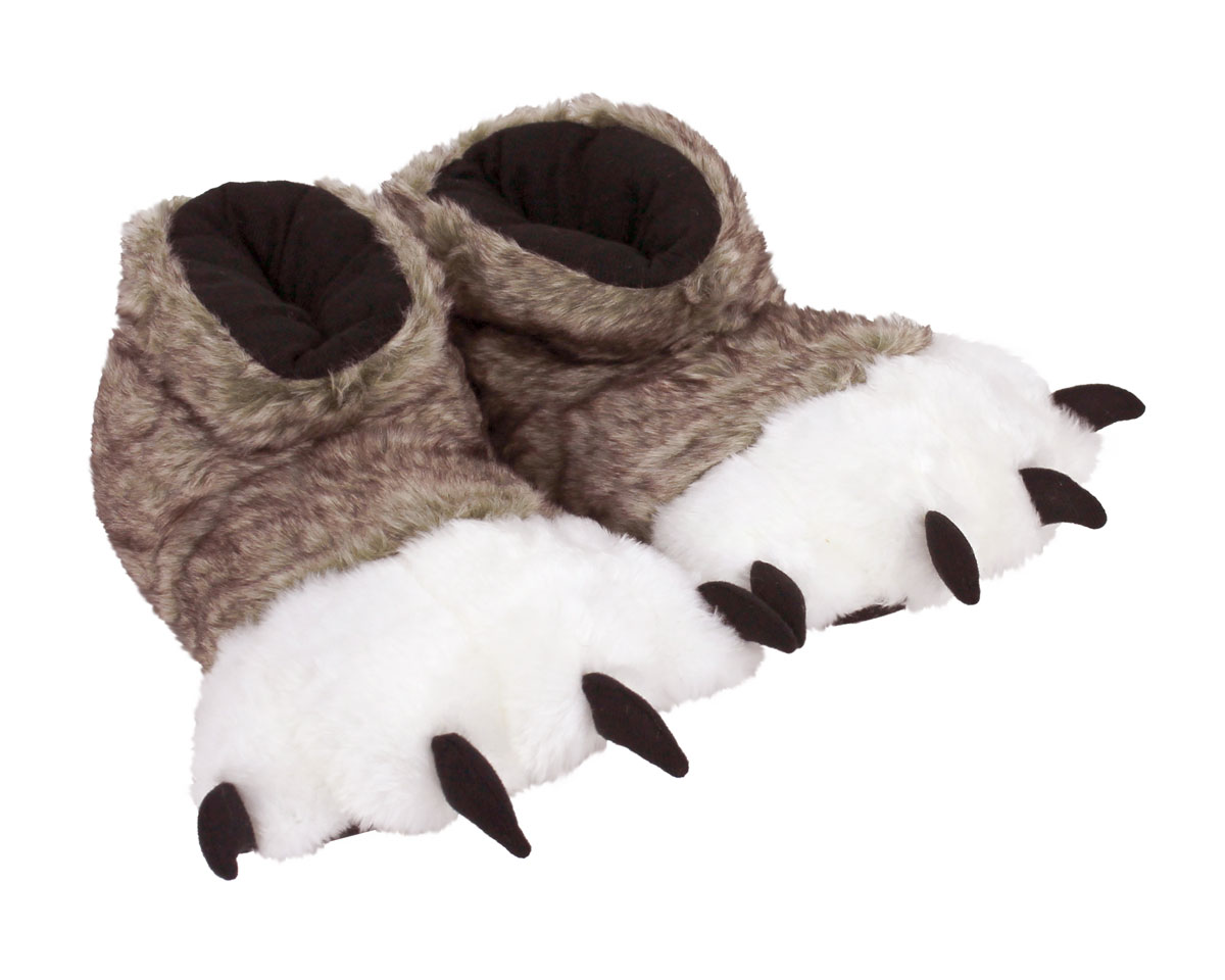 Brown Wolf Paw Slippers | Wolf Slippers