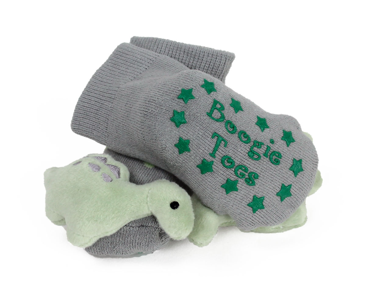 Boogie Toes Green Dinosaur Rattle Socks