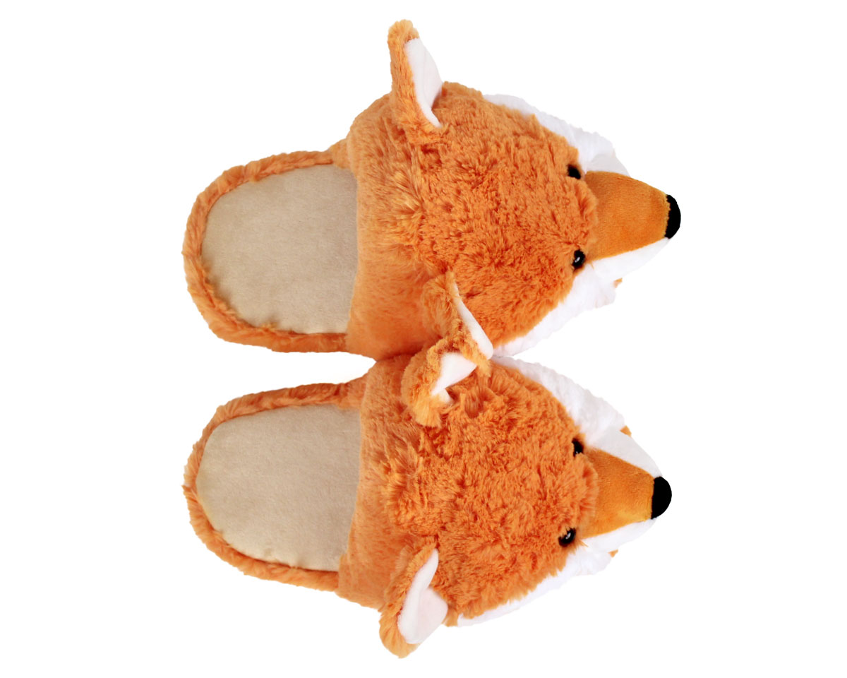 Orange Fox Slippers for Men & Women Fuzzy Fox Slippers 