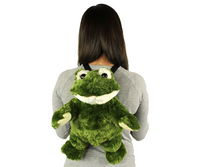 frog backpack plush