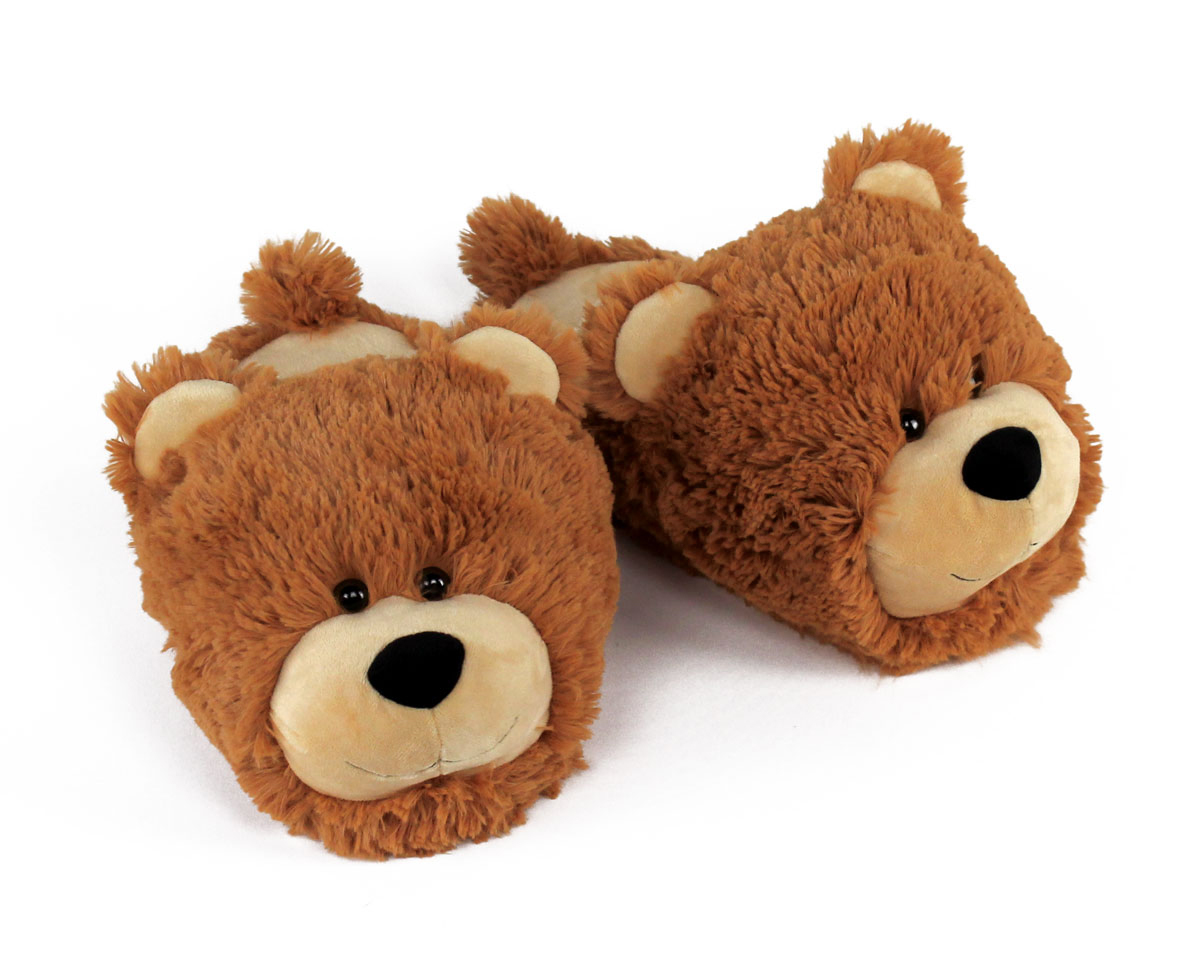 Fuzzy Bear Slippers, Teddy Bear Slippers
