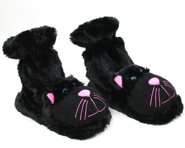 Black Cat Slipper Socks | Aroma Home Slippers | Cat Slippers