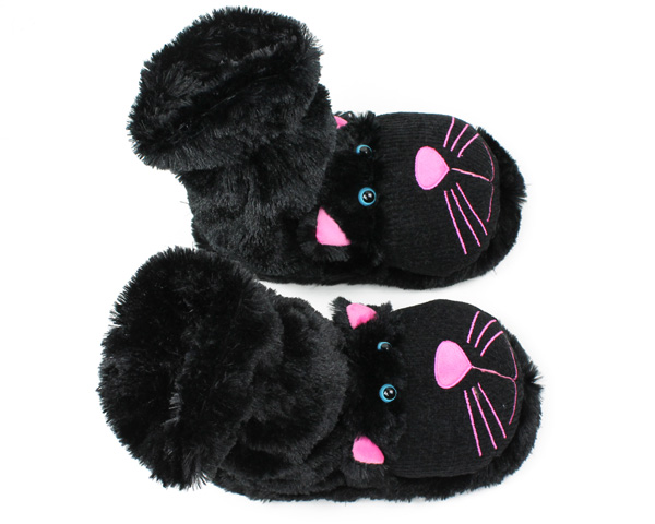 Black Cat Slipper Socks | Aroma Home Slippers | Cat Slippers