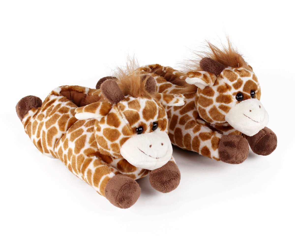 Onmygogo Fuzzy Winter Animal Giraffe Slippers for Toddler and Little Kids 