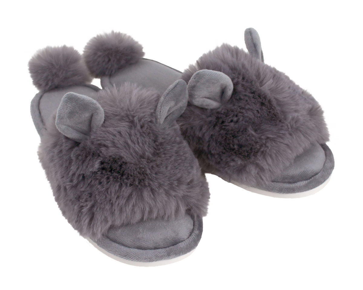 grey rabbit slippers