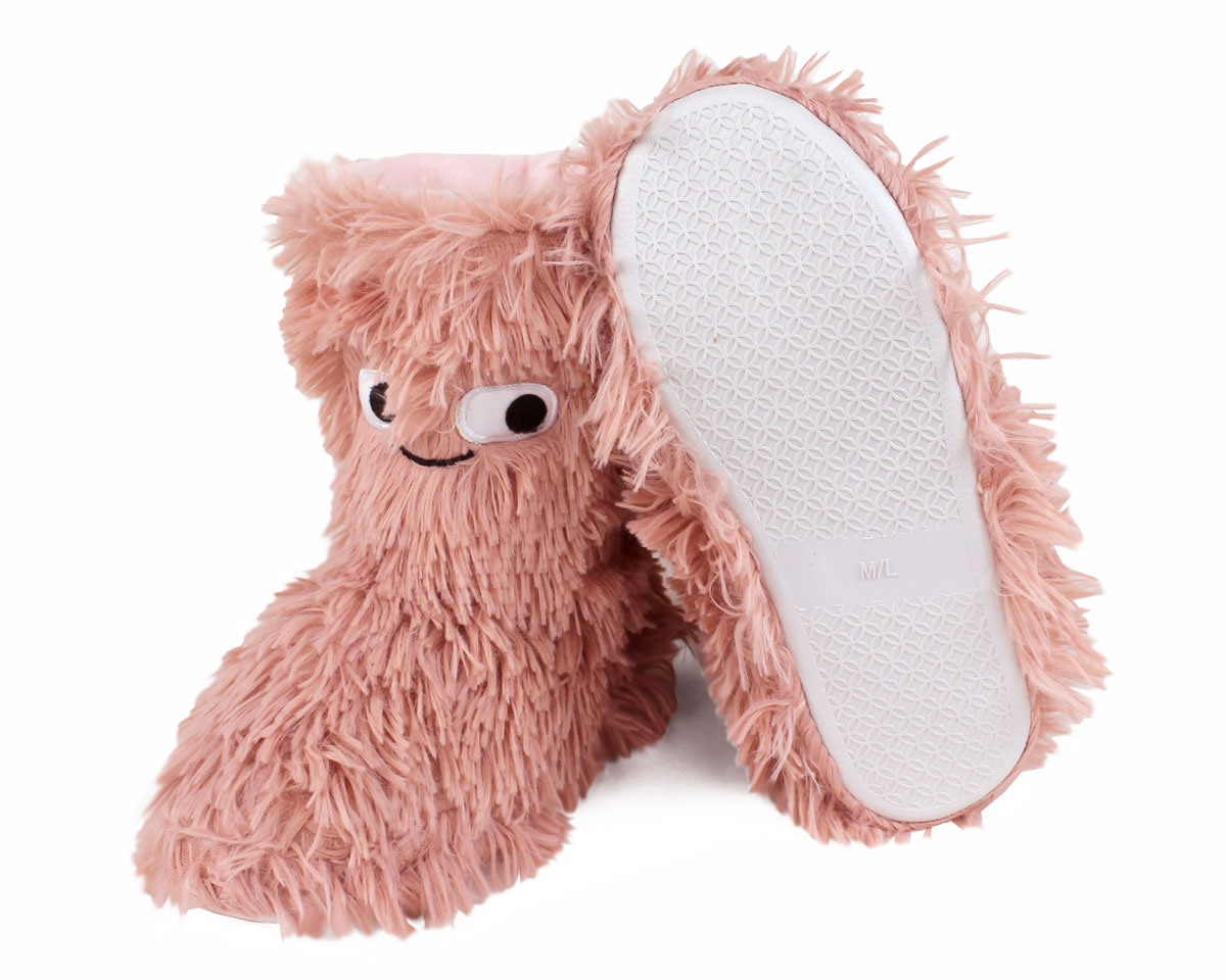 Women's pink faux fur bootie slippers, VASTI MUPPET