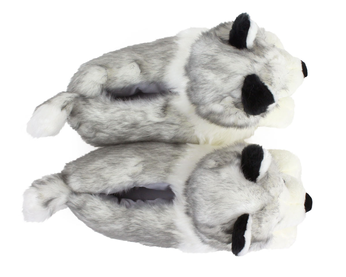 takestop® Slippers Husky Wolf Dog 3D Warm Soft Lined Anti-Slip Plush Animal Gift Idea Comfortable Home Children Girls Winter 