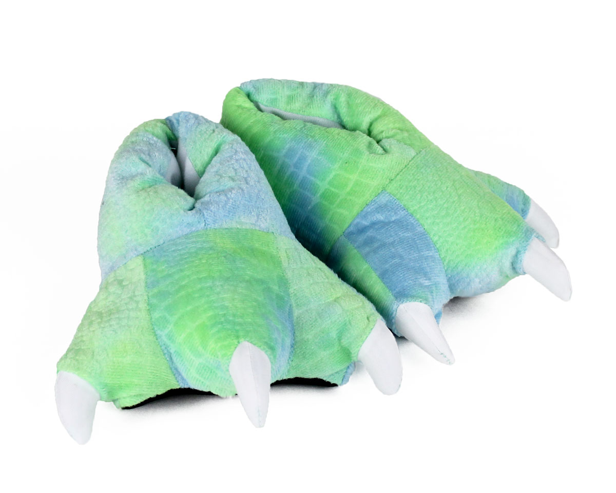 Green Dinosaur Feet Slippers