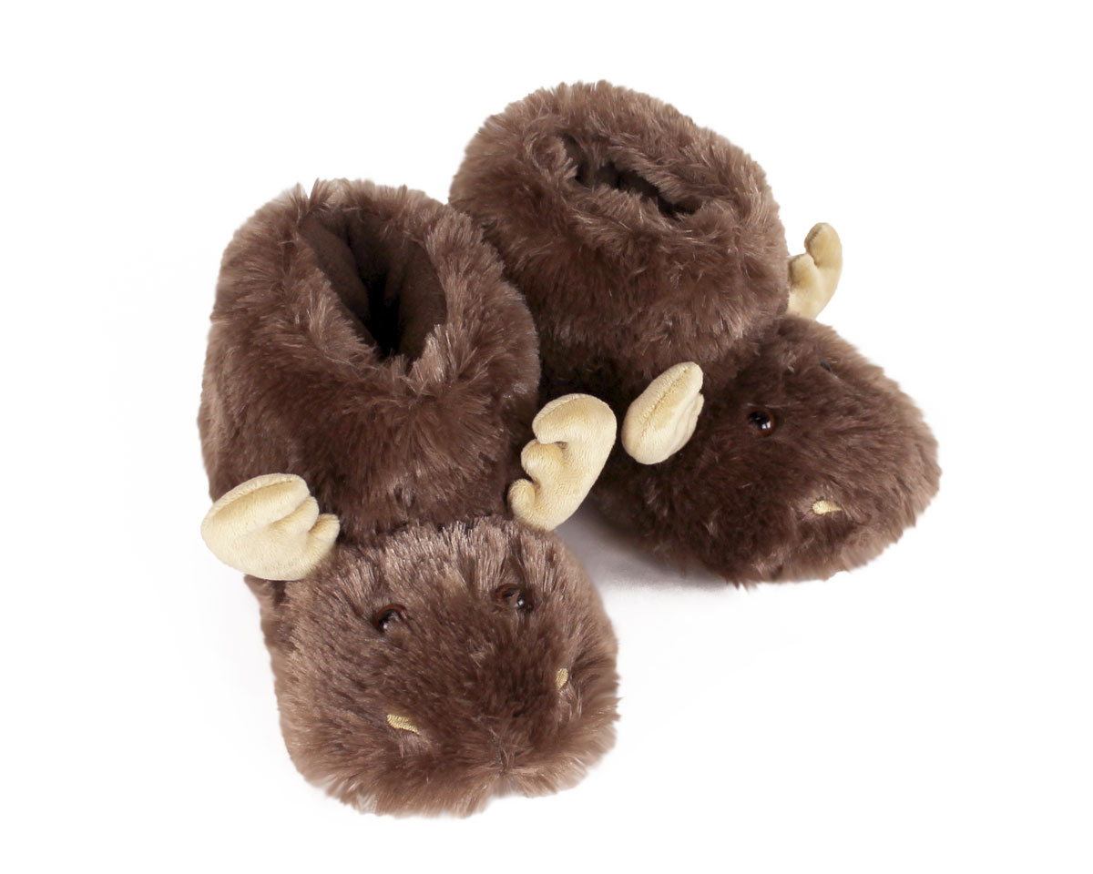 Antagonisme forhåndsvisning vand blomsten Kids Cozy Moose Slippers | Moose Critter Boot Slippers