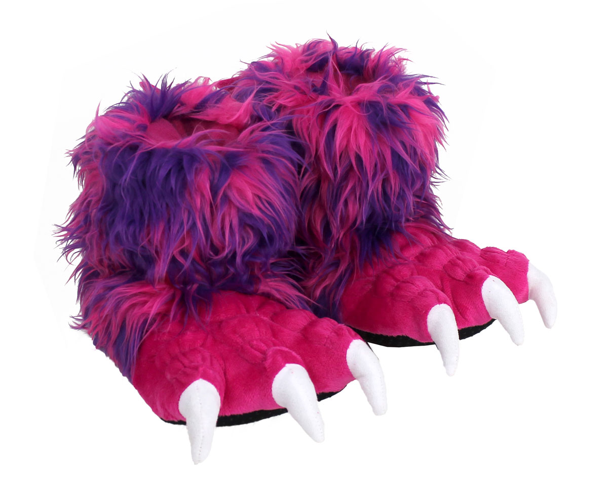 Forhandle Violin Hollow Kids Pink Monster Claw Slippers | Pink and Purple Paw Slippers