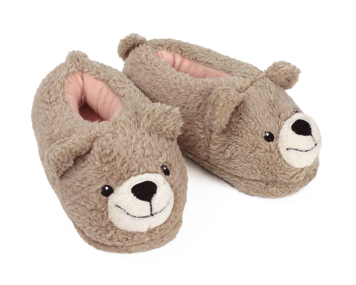 Unisex Animal Slippers Brown PajamaGram Toddler Slippers Teddy Bear 