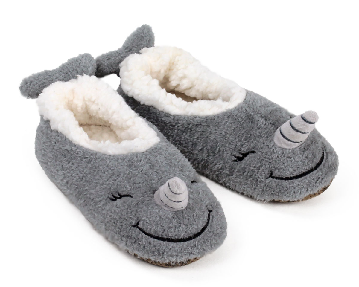 Narwhal Sock Slippers  Plush Narwhal Slipper Socks