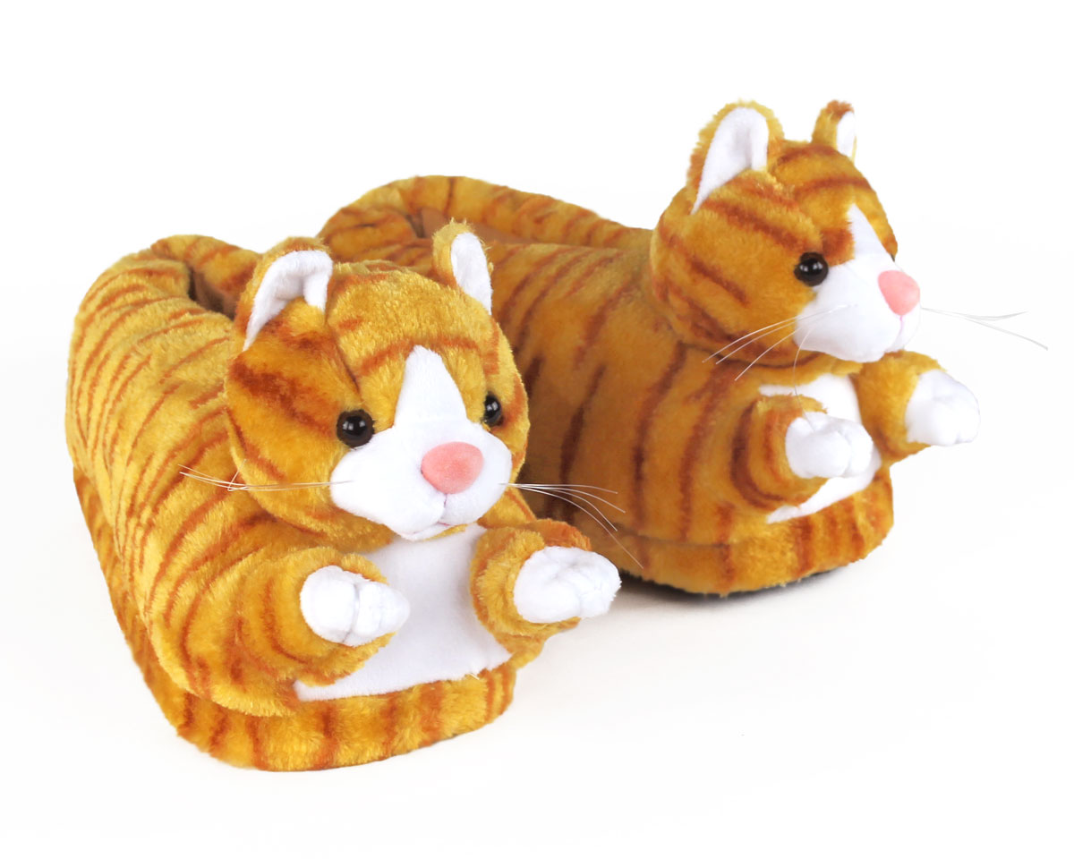 Rund Mold pin Orange Tabby Cat Slippers | Cat Slippers | Kitty Slippers