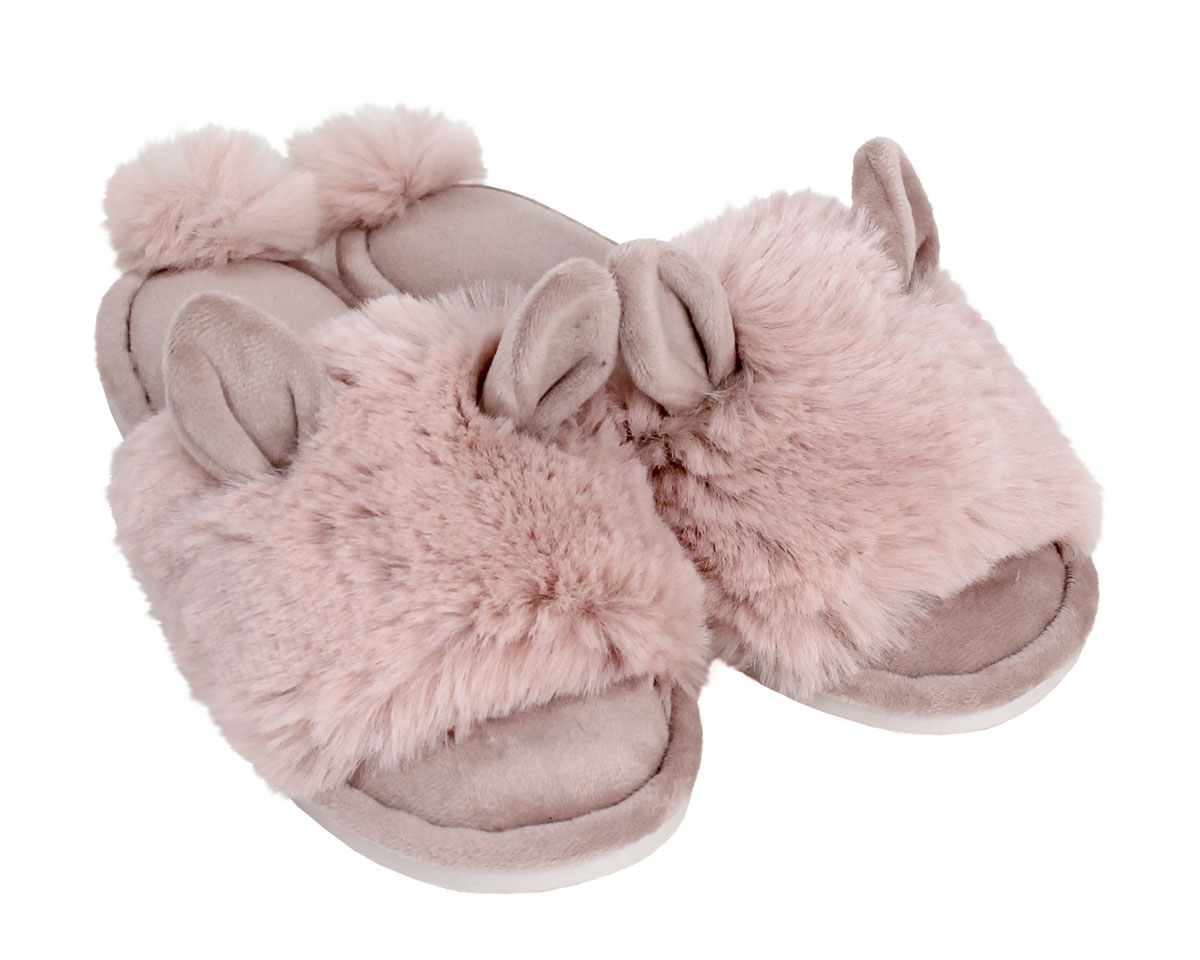 Women's Slippers With Fur Light Pink Fur