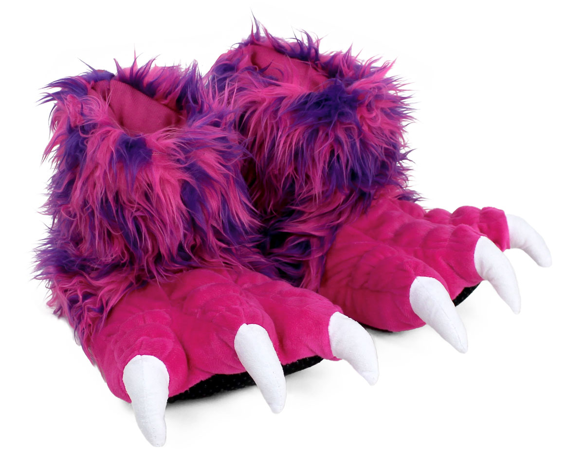 Pink Monster Claw Slippers  Pink and Purple Monster Paw Slippers