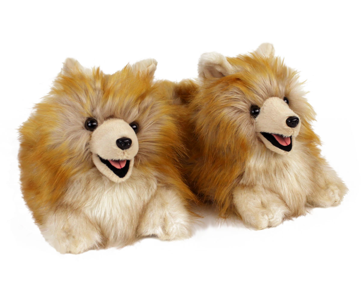 plush dog slippers