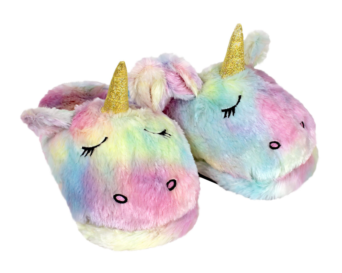 unicorn slippers rainbow