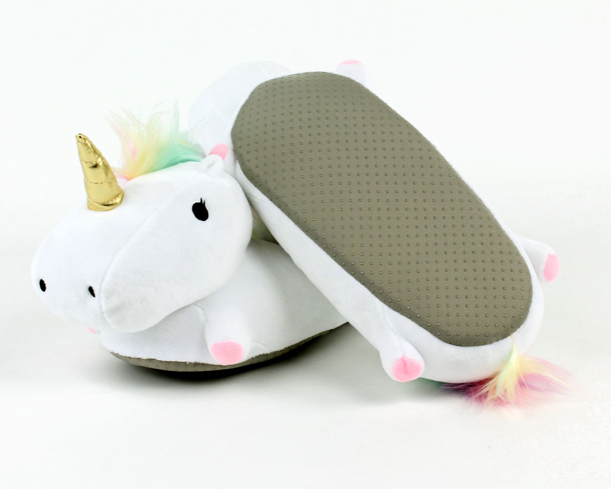 Rainbow Unicorn Slippers Little Pony LED Light Summer Kids Soft Indoor Glowing
