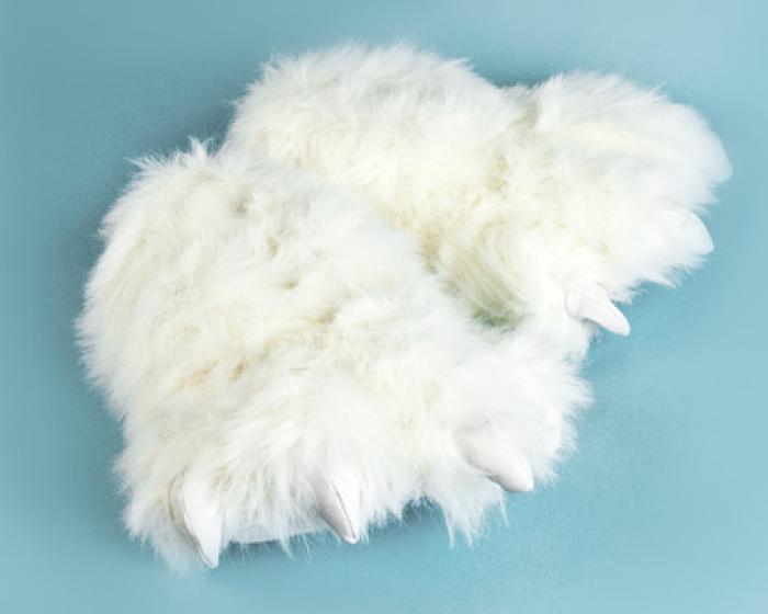 white monster feet slippers