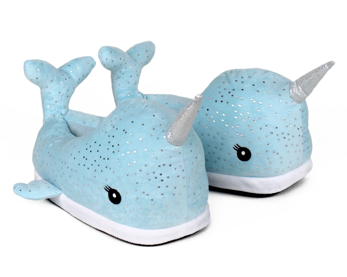 Blue Narwhal Slippers