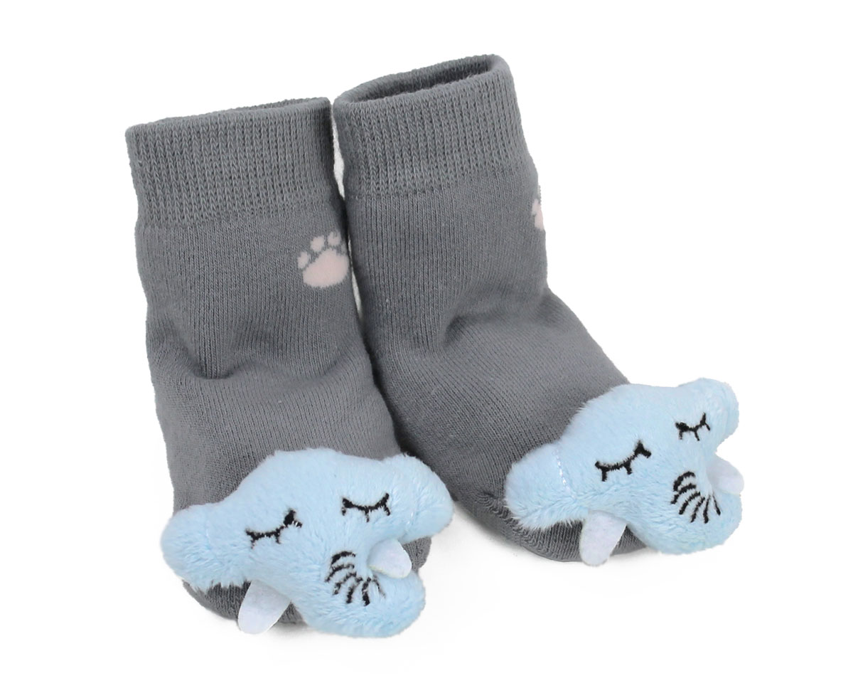 Elephant Baby Rattle Socks