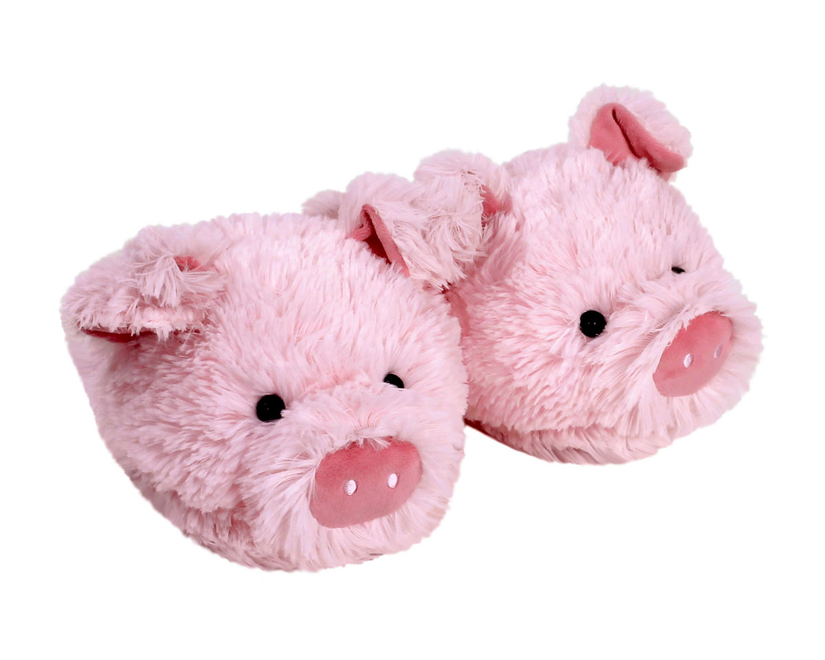 Fuzzy Pig Slippers