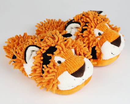 Fuzzy Tiger Slippers