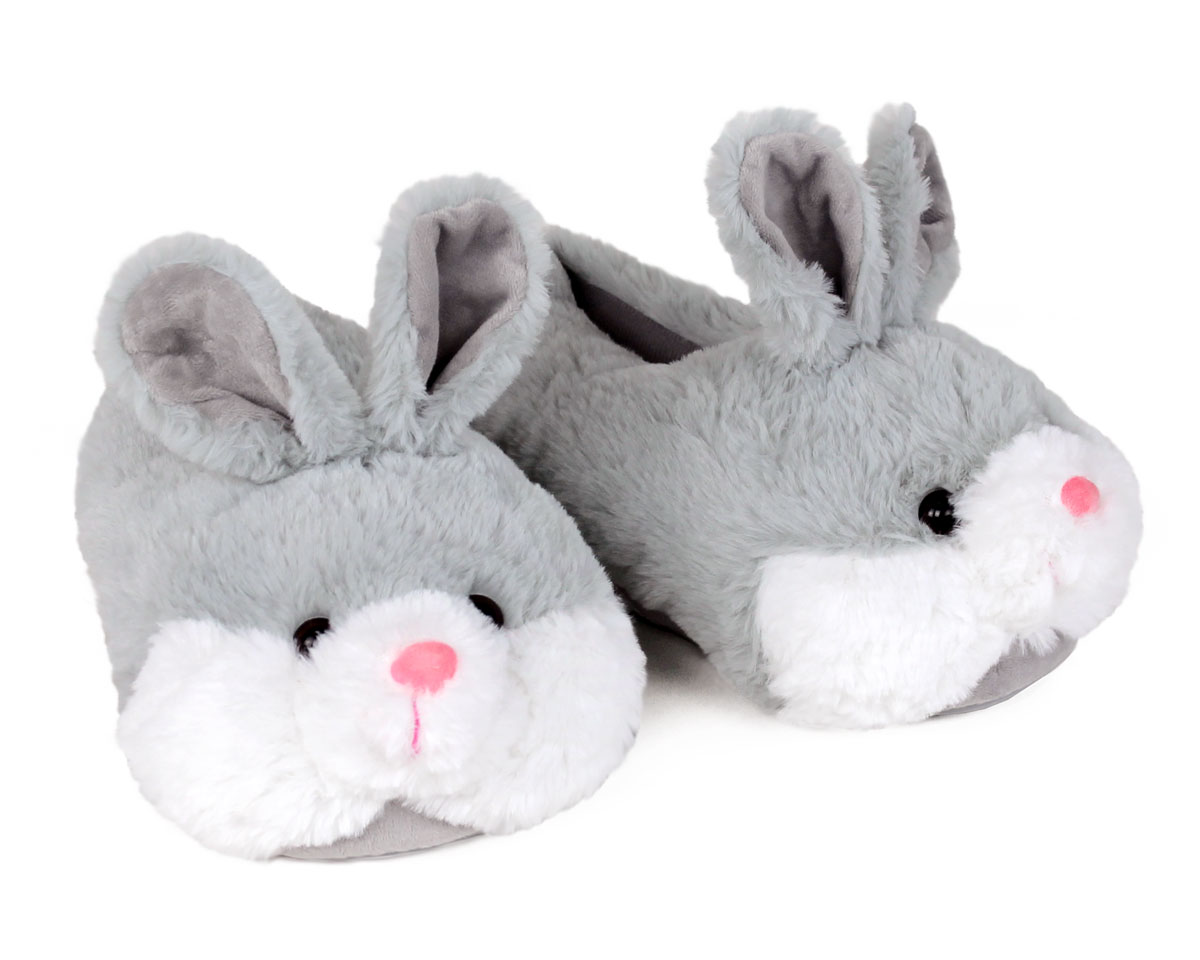 Gray Bunny Slippers