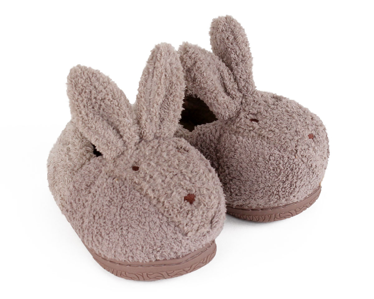 Kids Brown Bunny Slippers