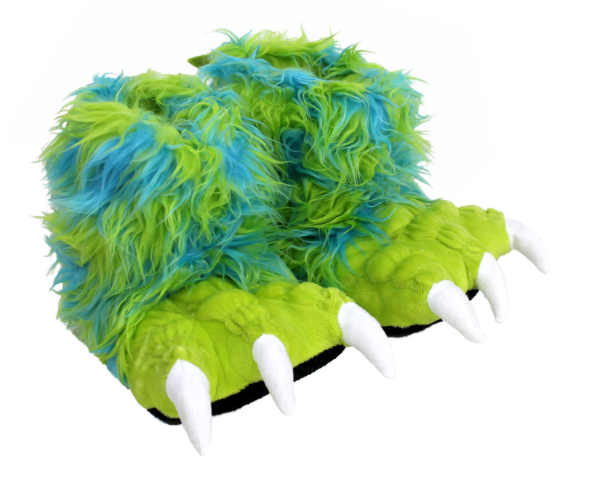 Kids Green Monster Claw Slippers