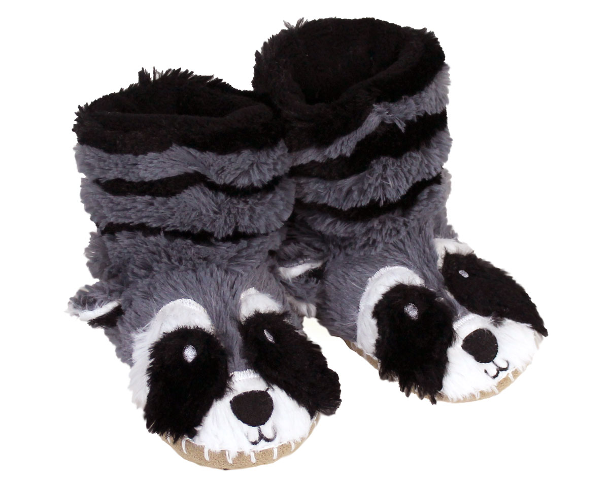 Kids Raccoon Slouch Slippers
