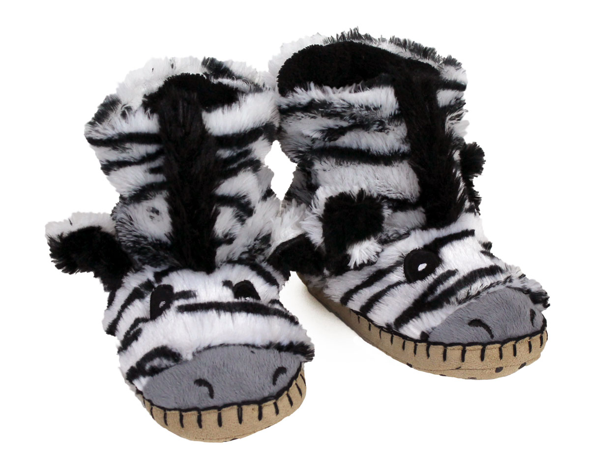 Kids Zebra Slouch Slippers