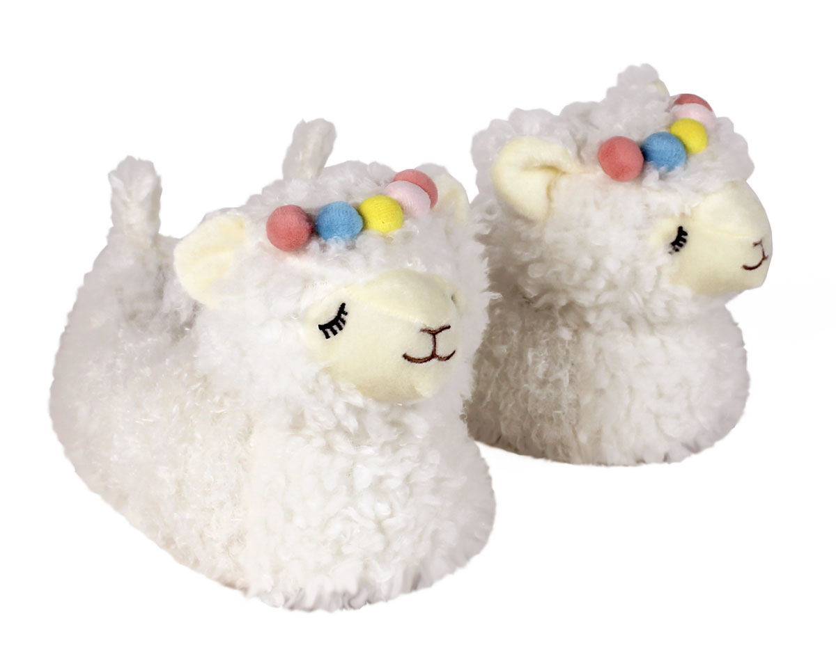 White Llama Slippers