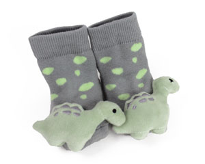 Dinosaur Baby Rattle Socks