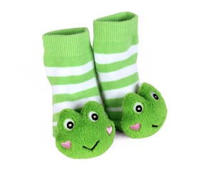 Frog Baby Rattle Socks