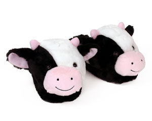 Fuzzy Cow Slippers